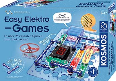KOSMOS 620998 Easy Elektro Games, spelenderwijs leren via circuits bij het programmeren van mini-games, experimenteerdoos voor elektrotechniek, voor kinderen van 8 tot 12 jaar