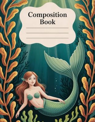 Ocean Mermaid Composition Book: 120 Pages Watercolortexture Style for School Notes, Creative Writing, and Journaling, Perfect for Kids, Teens, and ... Style for School Notes, Creative Writing, and