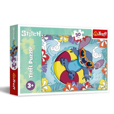 Trefl, Lilo & Stitch in vacanza-Puzzle 30 Tessere, Gioco per Bambini a partire dai 3 anni, Multicolore, 18305