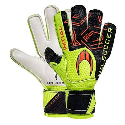 HO Soccer Initial Flat Lime Guantes de Portero, Unisex Adulto, Lima/Negro, 7,5