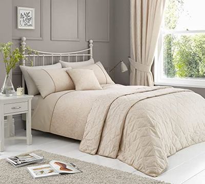 Dreams & Drapes Woven - Fearne - Duvet Cover Set - Single Bed Size in Soft Gold