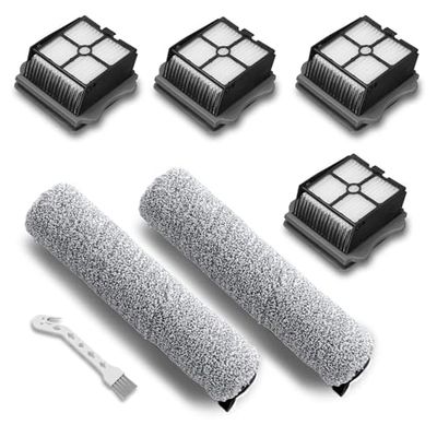 UOUOLONUN Replacement Parts for iFloor 3/Floor One S3 Wet Dry Vacuum Cleaner, 2 Pack Brush Rollers + 4 Pack Vacuum Filters