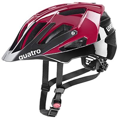 uvex quatro - säker mtb-hjälm för kvinnor och män - individuell justerbar passform - tvättbar innerstoppning - ruby red-black - 52-57 cm
