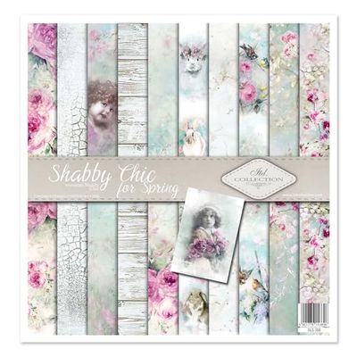 ITD Collection Scrapbooking Package 12x12 Inches - Use Scrapbooking Paper - Make Original Photo Albums Like No One - Decorative Paper - Decoupage - Card Making - 310x320 mm (Shabby Chic for Spring)