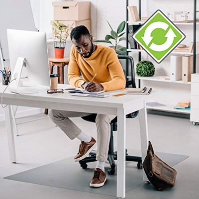 Ecotex FRECO124851EP - Alfombrilla para Silla de polímero Mejorado Rctglr para Suelos Duros, 48 x 51 Pulgadas