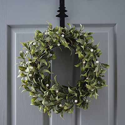 Ginger Ray Kunstmatig gebladerte maretak & fonkelende kerstkrans hangende decoratie, NN-127, 30 cm