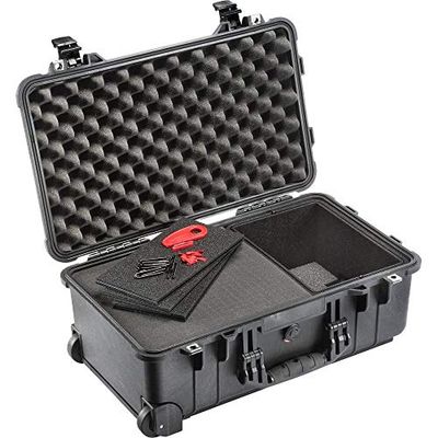 PELI 1510 Carrello Professionale per Impieghi Gravosi, IP67 Impermeabile e a Prova di Polvere, Capacità di 27L, Prodotto in USA, Con ibrido, Inserto combinato Schiuma e TrekPak Colore Nero