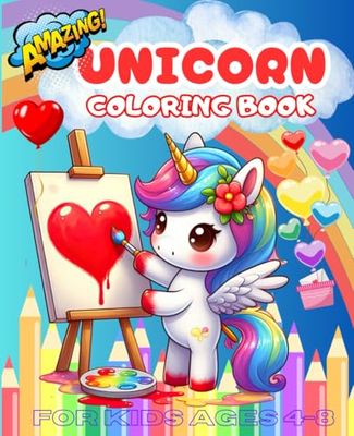 Unicorn Coloring Book For Kids Ages 4-8: A rainbow of unicorns to color: choose your adventure! (50+ cute designs)