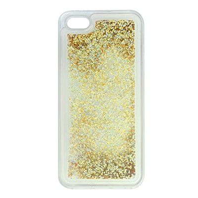 Babaco Telefoonhoesje voor iPhone 5/5S/SE vloeibaar glittereffect, goud