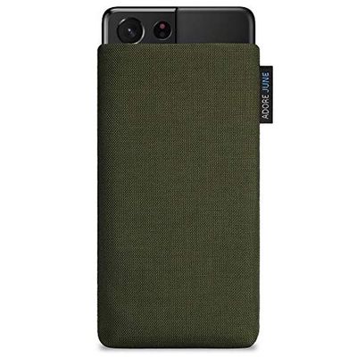 Adore June Klassisk olivgrön väska kompatibel med Galaxy S21 Ultra mobilväska tillverkad av resistent Cordura-tyg med displayrengöringseffekt, tillverkad i Europa
