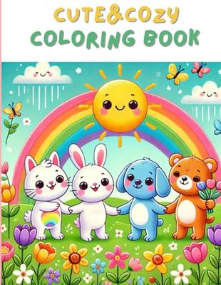 CUTE&COZY COLORING BOOK: COLORING BOOK for kids and teens featuring Super Cute Animal Characters and cookies etc.
