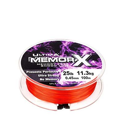 Ultima MemorX Ligne DE PÊCHE en MER Unisex-Adult, Rouge, 25