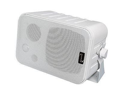 Dynavox Mini box a 3 vie con supporto per montaggio a parete, coppia di piccoli altoparlanti surround per home theater, bianco