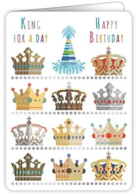 Quire Carte d'anniversaire colorée King For A Day