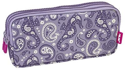 MILAN Etui met 3 ritssluitingen, 22 cm, violet