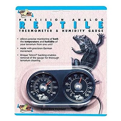 Zoo Med Dual Thermomètre/Jauge Humide pour Reptile/Amphibien