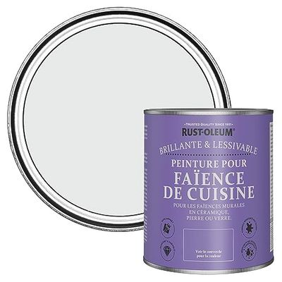 Rust-Oleum Peinture Blanche Résistante à l'eau pour Faïence de Cuisine, Finition Brillante - Monaco 750ml