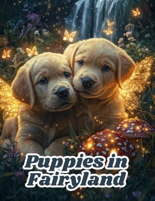 Puppies in Fairyland Coloring Book: Adorable and Magical Designs for Kids and Adults