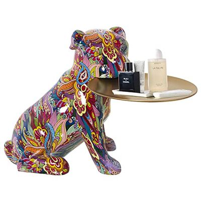 Perro żywica z żywicy C/BANDEJA, 35 x 32 x 29 cm, Bandeja: °20 cm