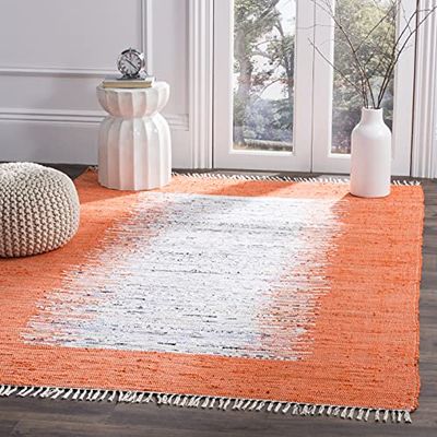 Safavieh "Saltillo Tapete de tecido plano, marfim / laranja, 121 x 182 x 0,46 cm