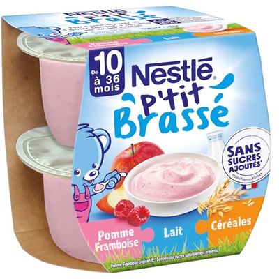 Nestlé Bébé P'tit Brassé 3 en 1 Pomme Framboise - dès 10 mois - 2x115g