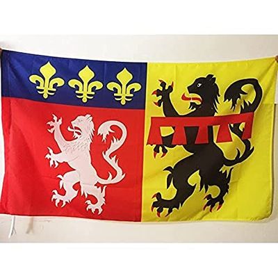 AZ FLAG - Drapeau Rhône - 150x90 cm - Drapeau Département Rhodanien 100% Polyester Avec Fourreau et cordelette - Pavillon 110 g