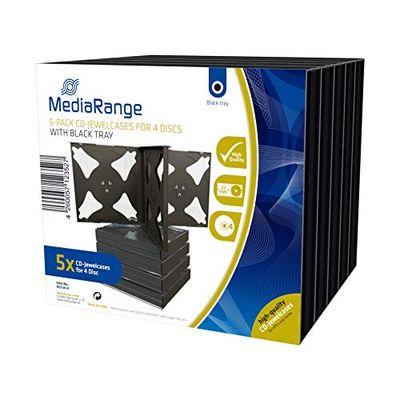MediaRange BOX34-4 Custodia CD/Dvd Custodia Jewel 4 Dischi Nero