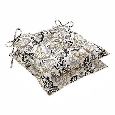 Pillow Perfect Cuscini trapuntati in peltro per interni ed esterni (schienale quadrato), 48,3 x 47 cm, nero, 2 pezzi