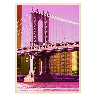 Arterby's® - Premium Poster Quadro Cornice Tela Canvas Dipinto Mood - Illustrazione Città Pop Art Minimal - Made in Italy - HD Tela con Cornice Colore Legno 30x40 cm A0025 D008