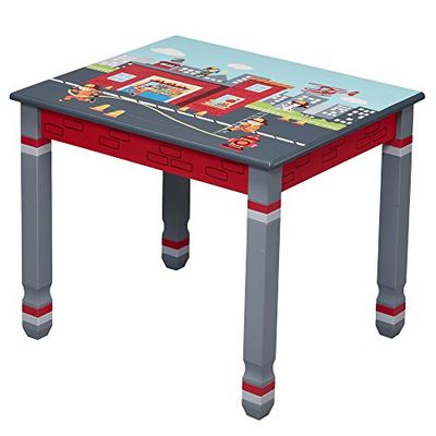 Fantasy Fields Table Enfant sans Chaise en Bois Chambre garçon Pompiers TD-12514A1
