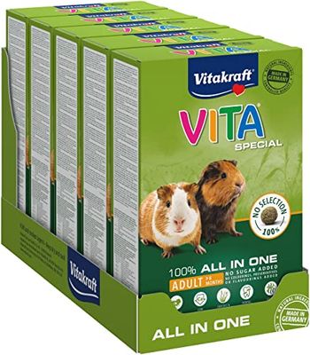Vitakraft Vita Special - Alimentazione completa per porcellini d'India, adulti, 5 x 600 g