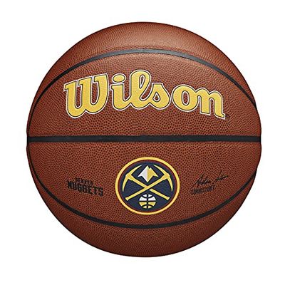 Wilson Pallone da Basket NBA TEAM COMPOSITE BSKT, Utilizzo Indoor/Outdoor, Pelle Composita, Misura 7, Marrone (Denver Nuggets)