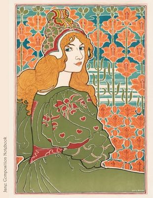 Jane Composition Notebook: Wide Ruled: Vintage Cover: Louis John Rhead