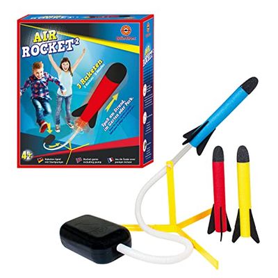 Paul Günther 1556 - Air Rocket² raketspel med startpump och 3 skumraketer, för barn från 4 år och uppåt, jättekul på stranden, i trädgården eller parken