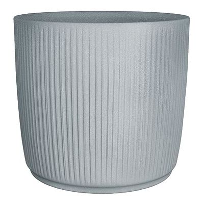 Scheurich Linetto 47, planteringskruka/blomkruka/blomkruka, rund, färg: Stony Grey, tillverkad med återvunnen plast, 10 års garanti, för utomhusbruk