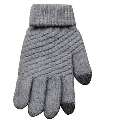 Dames Touch-handschoenen voor Samsung Galaxy A10 Smartphone maat M 2 vingers winter (zwart)