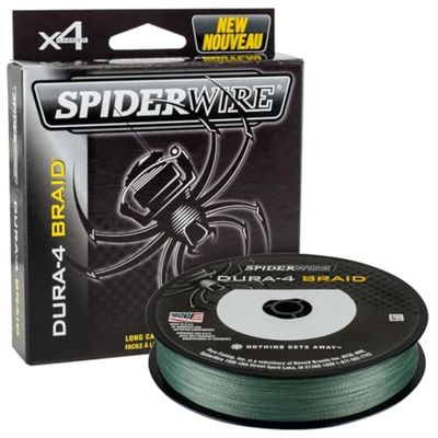 SpiderWire Dura 4, fiskelina, Superline, predatorfiske, gädda, abborre, gös, öring, unisex, mossgrön, 0,35mm | 35kg | 77lb | 300yd
