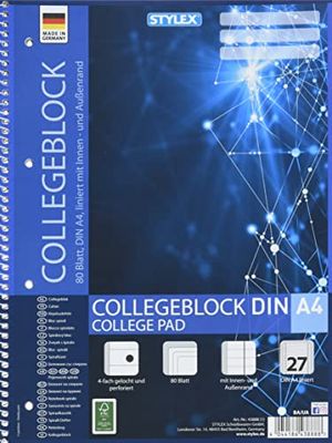 Stylex A4 fodrad spiral högskola dyna (paket med 80 ark)