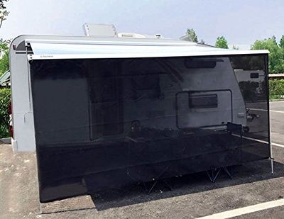 Tentproinc RV luifel zonnescherm 6' X 15' 3'' 3'' - zwart gaas zonnescherm UV-blokker complete kits camper camping trailer luifel onderdak - 3 jaar meegaand