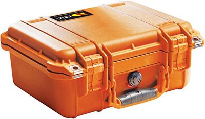 PELI 1400 Valigia Protettiva Impermeabile per Strumenti Fragili, IP67 Impermeabile all'acqua e alla Polvere, Capacità di 9L, Prodotto in Germania, Senza Schiuma, Colore Arancione