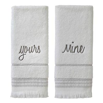 SKL Home Yours & Mine - Set di asciugamani, colore: bianco