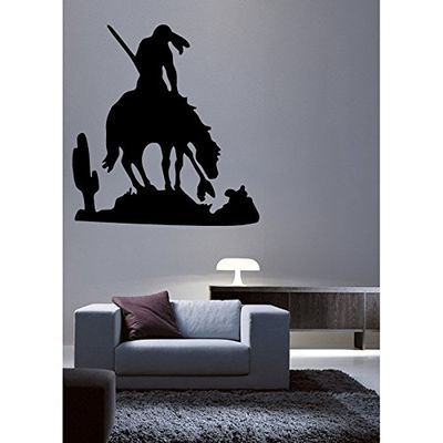 Tatoutex Stickers Silhouette d'indien - Chocolat, L 22cm x H 20cm