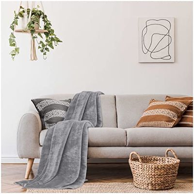 Gaveno Cavailia Plaid, imitatiebont, voor bank/bed, nerts, zilver, King (200 x 240 cm)