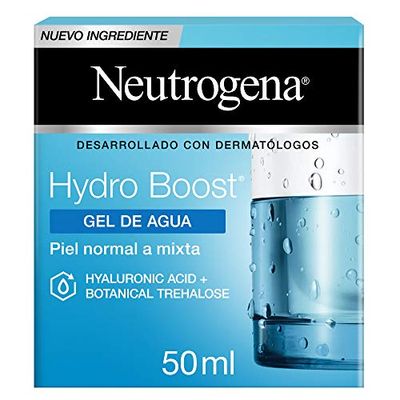 Neutrogena , Hydro Boost Water Gel, Normal to Mixed Skin, Long-lasting Non-Oily Hydration, with Hyaluronic Acid and Trehalose of Natural Origin, Developed with Dermatologists, 50 ml