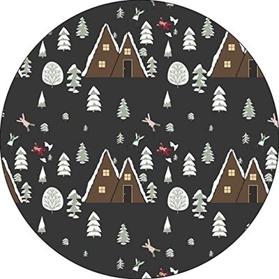 Bonateks, Round Digital Printed Mouse Pad, Non-Slip Base, for Office and Home, Diameter:22cm