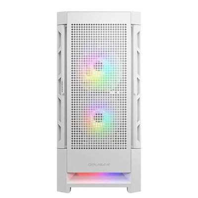 Boîtier Semi-Tour RVB, Design Blanc, Ventilation optimisée, compatibilité avec Plusieurs configurations, idéal pour Les Joueurs et Les systèmes Haute Performance.