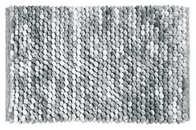Tapis de Bain antidérapant en Chenille Super Doux - 50 x 80 cm - 100% Coton - Extra Doux et Lavable en Machine (Gris)