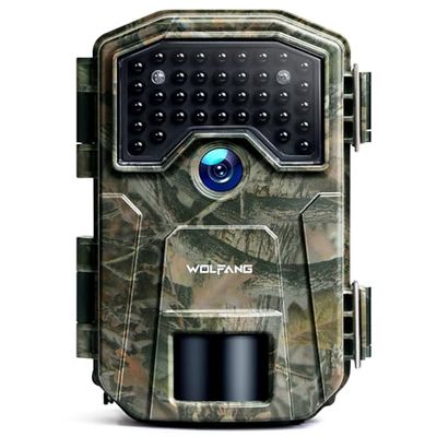 WOLFANG Fototrappola 36MP HD, Fotocamera Caccia con 38 LED a Infrarossi Invisibili 940nm, Infrarossi Rilevatore di Movimento Visione Notturna IP66 Impermeabile per la Caccia e l'osservazione la Fauna