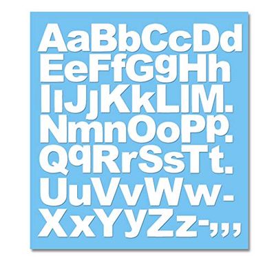 1 x Set of A-Z White Capital & Small Letters - Removable Self Adhesive Waterproof Durable Vinyl Stickers - Digitally Cut to the sticker Shape - size 20mm