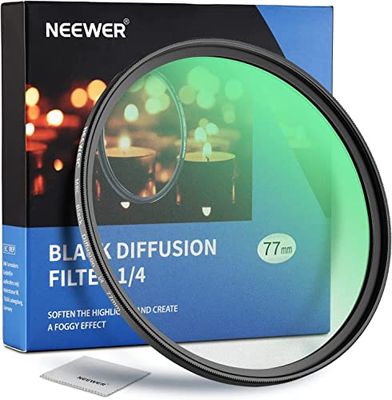 Neewer Black Diffusion - Filtro da 77 mm, effetto cinematografico, ultra sottile, idrorepellente, antigraffio, in vetro ottico HD, 30 strati di nano-rivestimenti per video/vlog/ritratti